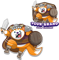 viking fox mascot logo template