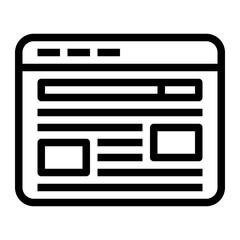 Web Page Browser line icon