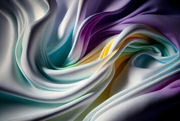 Beautiful colorful abstract silk fabric blanket background, happy mood