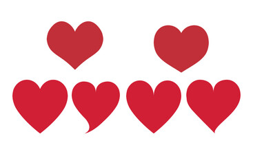 Red heart icons set vector, love heart illustration, heart logo, medical heart illustration, broken heart illustration, brain illustration