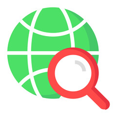 Globe Search flat icon