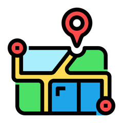 Map Pin filled flat icon
