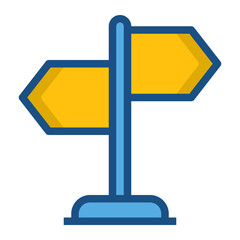 Road Sign two tone icon