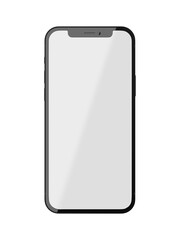 Blank smart phone screen template for ux ui design, 3d render illustration.