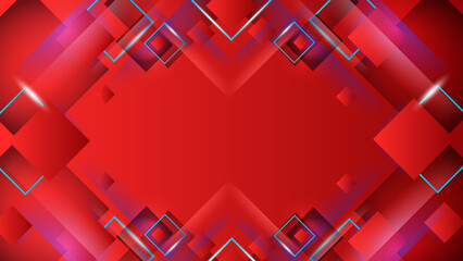 Abstract polygonal digital red geometric shape subtle vector technology background.