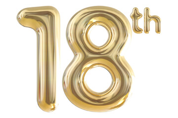 18th anniversary numbers gold celebrate with generative AI