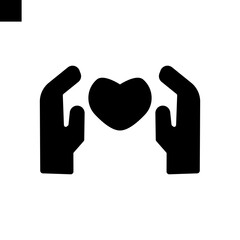 hand care love icon solid style vector