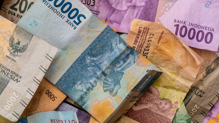 stack of rupiah banknotes as background
