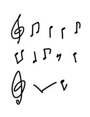 音楽イメージ　音符　ト音記号　