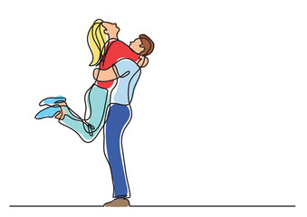 one line drawing hugging couple colored colored - PNG image with transparent background
