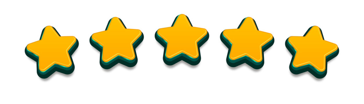 3D star rating icon png
