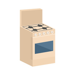 Modern gas stove. Home kitchen stove. Vector illustration in flat style