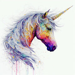 Unicorn Fantasy Pretty Horn Horse Vector Art AI Generated