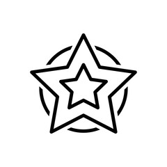 Black line icon for star