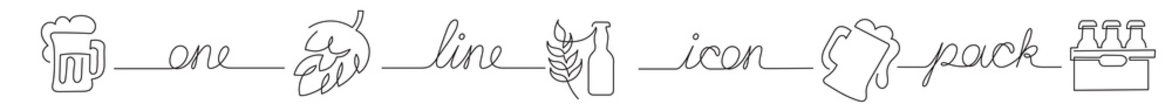 one line icon pack of beer brewery - PNG image with transparent background
