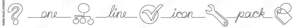 Poster one line icon pack of question diagram tools mark label - png image with transparent background