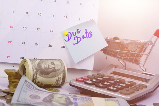 Money and  expense due date or payment day concept .