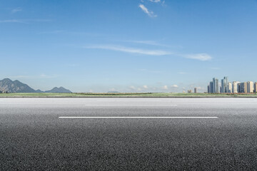 Road ground and urban architecture scenery