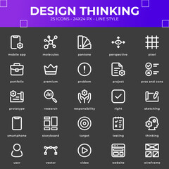 Design Thinking Icon Pack With White Color