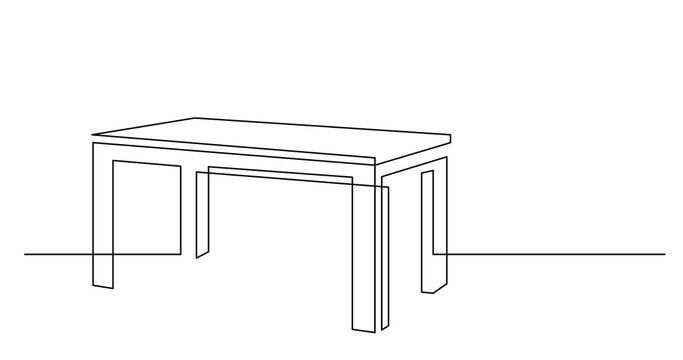 continuous line drawing of modern style coffee table - PNG image with transparent background