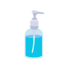 Plastic bottle for liquid antiseptic flat vector illustration. Plastic container for cleaning products isolated on white background. Hygiene, household concept