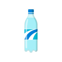 Plastic bottle of water vector illustration. Fresh drink in bottle, beverage isolated on white background. Beverage, refreshment concept