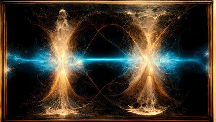 A Mysterious, Futurist, Majestic, Strange Entanglement Nuclear Fusion Quantum  Phenomenon, AI Generated Illustration