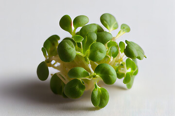 One natural Cress with white background