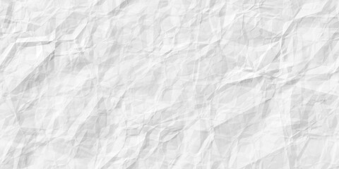 Seamless white crumpled paper background texture pattern. Tileable wrinkled high resolution arts and craft flat lay backdrop with copy space. Artistic abstract creative concept 3D rendering. . - obrazy, fototapety, plakaty