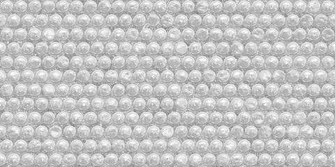 Fototapeta premium Seamless plastic air bubble wrap packing material background texture. Fragile shipping, moving or delivery concept cellophane bubblewrap transparent film or backdrop pattern. 3D Rendering.