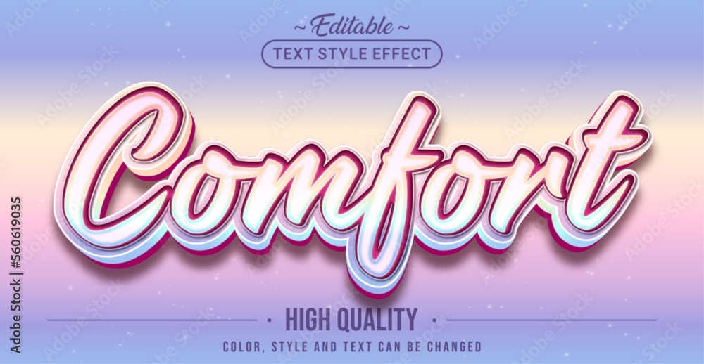 Poster editable text style effect - comfort text style theme.