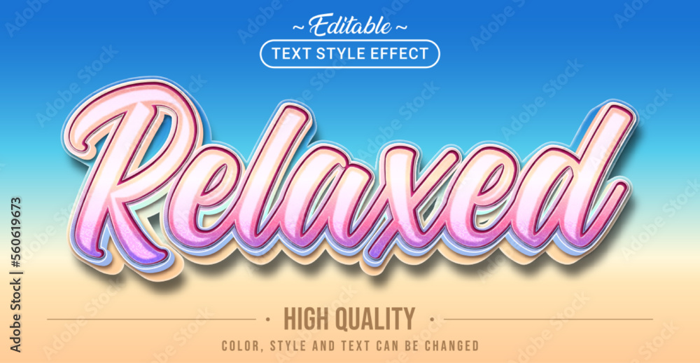 Poster editable text style effect - relaxed text style theme.