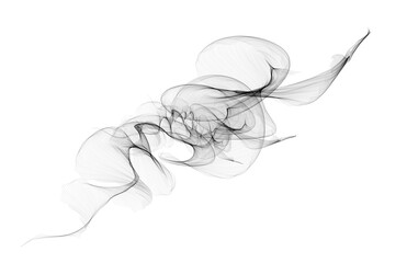 Abstract white puffs of smoke swirls overlay on black background pollution. Royalty high-quality free stock photo image of abstract smoke overlays on black background. White smoke swirl fragments © Jangnhut2023