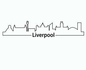Obraz premium liverpool city skyline outline