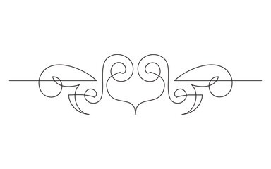 continuous line drawing symmetrical vignette design 5 - PNG image with transparent background
