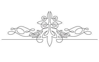 continuous line drawing symmetrical vignette design 8 - PNG image with transparent background