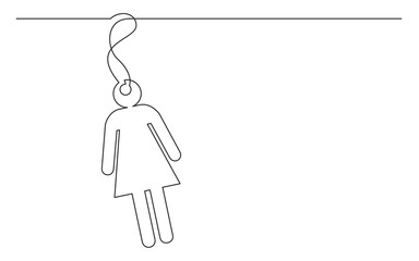 Obraz premium continuous line drawing tag label female sign - PNG image with transparent background