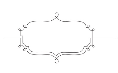 continuous line drawing vignette frame design - PNG image with transparent background