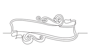 continuous line drawing vignette frame header design 3 - PNG image with transparent background