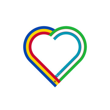 recommend clip art: unity concept. heart ribbon icon of moldova and uzbekistan flags. vector illustration isolated on white background