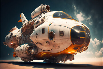 Fototapeta premium luxury spaceship from outer space, Generative AI
