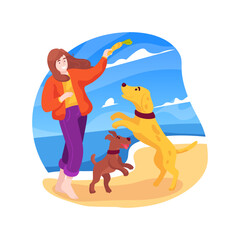 Fototapeta na wymiar Happy dogs isolated cartoon vector illustration.