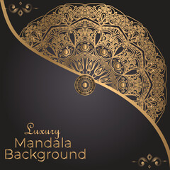 Vector luxury mandala background with golden decoration
