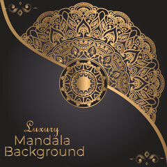 Vector luxury mandala background with golden decoration