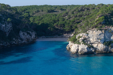 Fototapeta na wymiar Macarelleta playa virgen de Menorca 