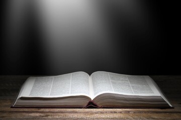 Retro old book for reading on the desk