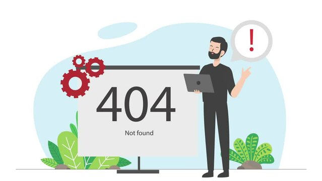 Businessman is reporting that 404 Not Found