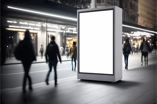 Digital Media Blank Billboard , Signboard For Product Advertisement .design , Advertising Light Box Billboard, Generative Ai