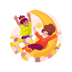 Ball pit isolated cartoon vector illustration.