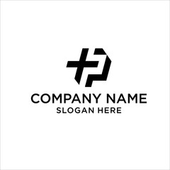 health logo letter p, with a combination design of the letters p and plus into one logo / symbol that is unique and elegant. green gradation. material white template. modern